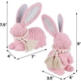 thumbnail image 3 of JEWLALO 2 Pack Woven Bunny Easter Decor - Bunny Decorations for Home, Spring Rabbit Figurines for Shelf Table Centerpiece (Pink), 3 of 7