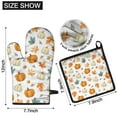 thumbnail image 6 of Fall Pumpkins Leaves Pattern Kitchen Oven Mitt and Pot Holder Sets 2 Pcs for Baking, Cooking and Grilling, Heat Resistant Up To 392 °F, 6 of 7