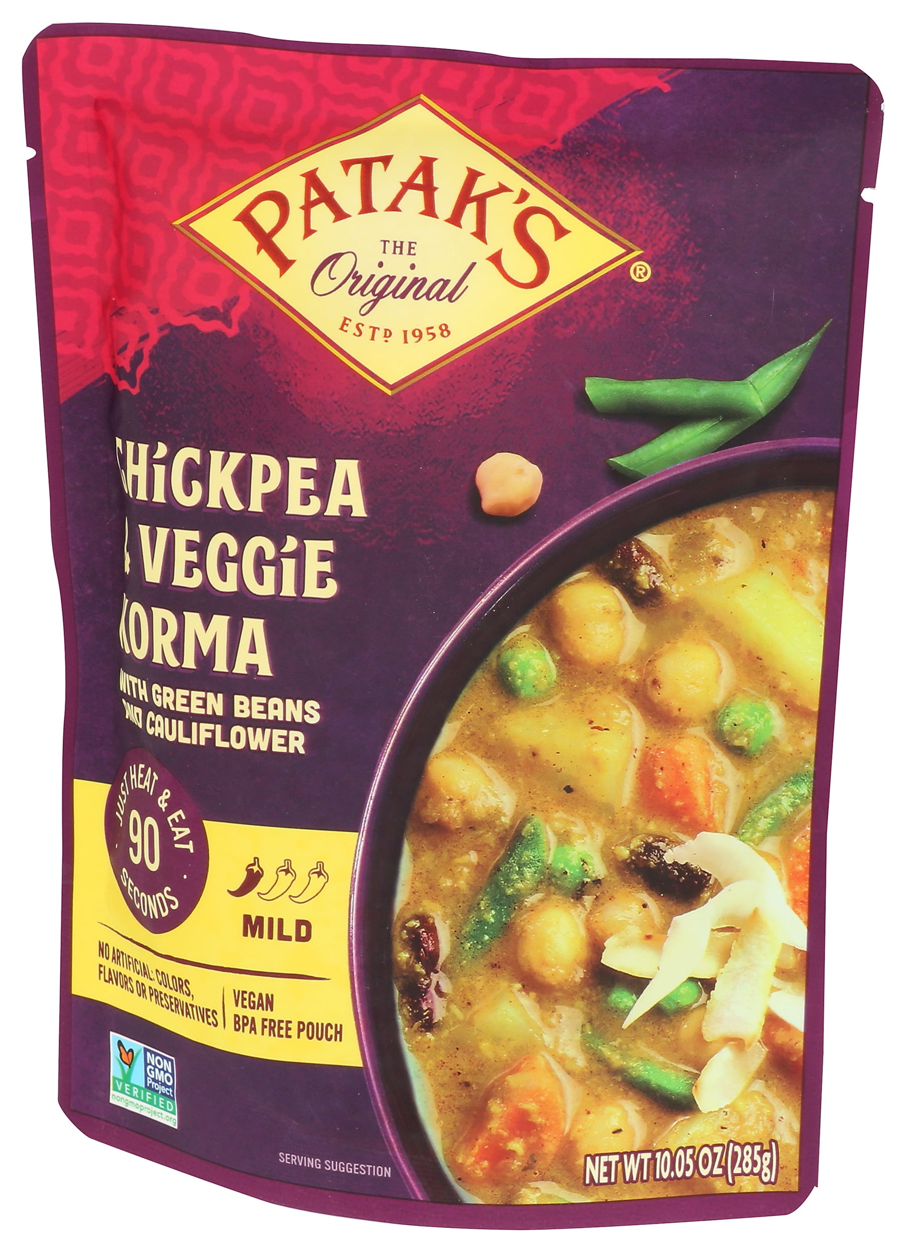 Pack of 6, Pataks Chickpea & Veggie Korma, 10.05 oz