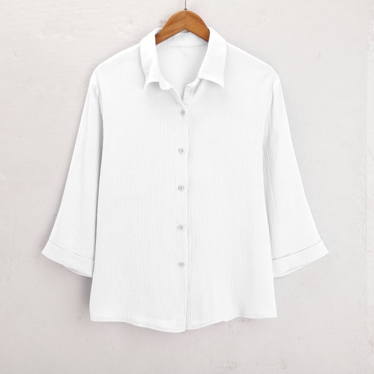 Busydd Plus Size Shirts for Women Dressy Casual Ribbed Button Down Shirts 3/4 Length Sleeve Solid Color Summer Tops Oversized Lapel Dress Shirt Blouses L - Walmart.com Busydd Plus Size Shirts for Women Dressy Casual Ribbed Button Down Shirts 3/4 Length Sleeve Solid Color Summer Tops Oversized Lapel Dress Shirt Blouses L - Walmart.com