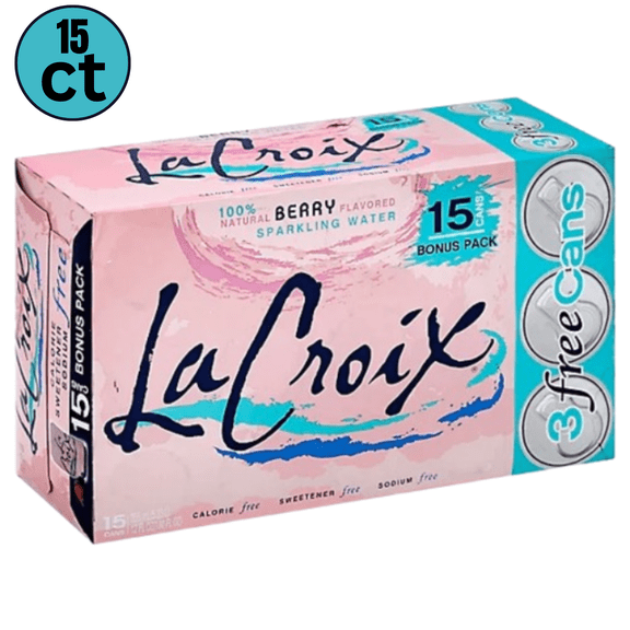 LaCroix Berry Flavored Sparkling Water, 12 fl oz Cans, 15 Pack