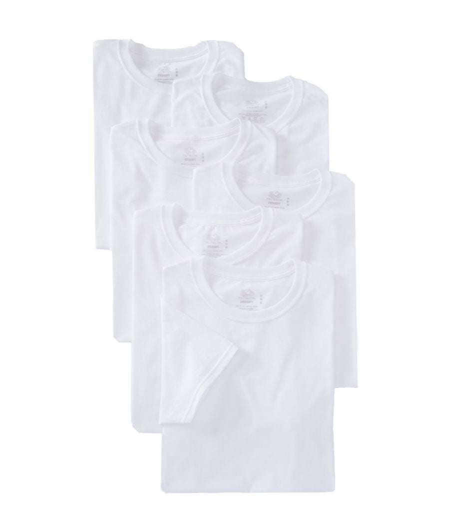 Fruit of the Loom Men's White Crew Undershirts, 6 Pack, Sizes S3XL