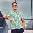thumbnail image 3 of Kdxio Cute Sloth on Floral Tree Print Men's Short Sleeve Polo Shirt,Midweight Men's Shirt, 3 of 6