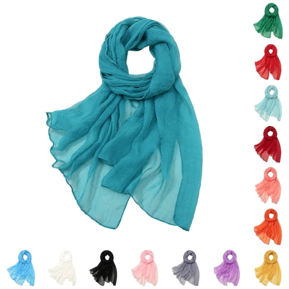 Daznico Scarf for Women, Women Summer Casual Colorful Multicolor Solid Color Chiffon Thin Regular Silk Scarf Sunscreen Scarf