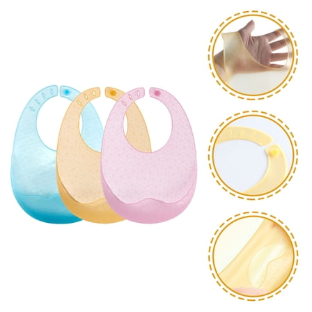 Pretyzoom Baby Bibs For Boy Childrens Bibs Silicone 3Pcs 11.4x8.3in