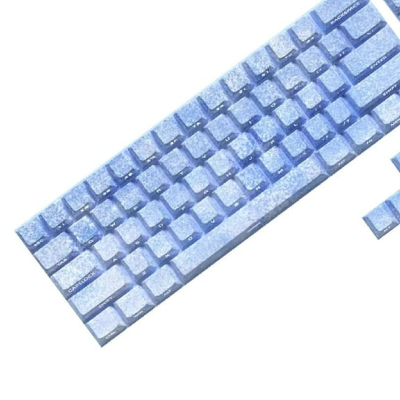 64/74Key Keycaps Customs Ice Blue Keycap Set Side Print Backlit Key Keycaps for 61/64/68 Mechanical Keyboards
