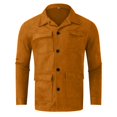 thumbnail image 5 of Kureaily Men Solid Color Lapel Button Cardigan Jacket European And Pocket Velvet Casual Loose Long Sleeved Jacket, 5 of 5