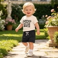 thumbnail image 2 of Toddler Boy Outfits Letter Print Short Sleeve Crew Neck T-Shirt Top And Shorts 2 Piece Outdoor Wear Baby Boys' Clothing Sets Size 18-24 Months, 2 of 9