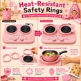 thumbnail image 2 of JoyStone 38 PCS Kids Real Cooking Set with Dual Burner Stove, Montessori Kitchen Tools with Kid-Safe Knives & Cookware, Beginner Educational Cooking Kit for Boys Girls Age 8–12, Pink, 2 of 12