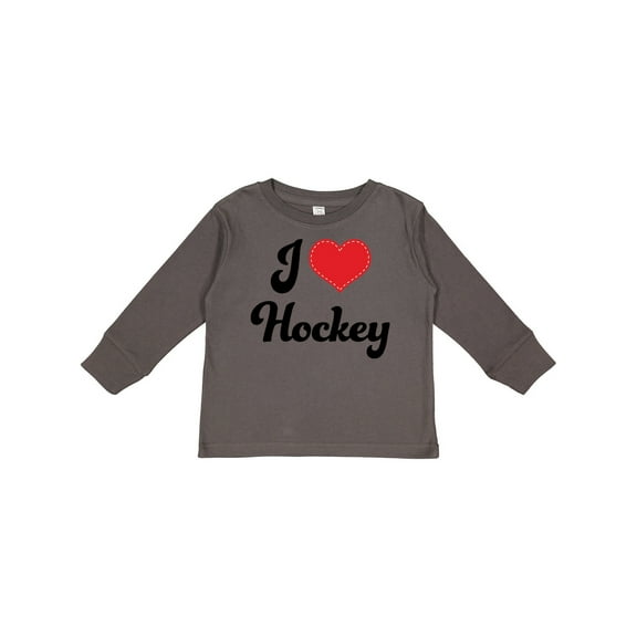 Inktastic I Love Hockey Girls Long Sleeve Toddler T-Shirt