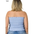 thumbnail image 3 of Zenana's Women Strapless Pleated Solid Colors Smocked Bandeau Sexy Tube Crop Tops (TheLovely), 3 of 3