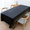 thumbnail image 3 of Black tablecloth, 137*274cm tablecloth, rectangular tablecloth, plastic tablecloth, waterproof tablecloth, tablecloth, plastic tablecloth, black and gold party decorations (Pack of 1), 3 of 5