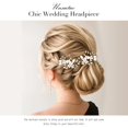 thumbnail image 3 of Bride White Flower Wedding Hair Pins Clips Rhinestone Silver Bridal Hair Piece Accessories for Women, Set of 3 (Silver), 3 of 4