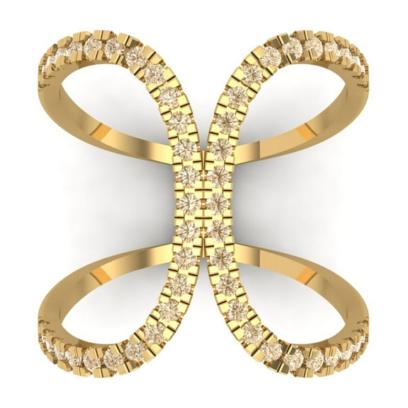 Statement Engagement Ring for Women - 0.5ct Natural Morganite in 18K Yellow Gold Promise Ring