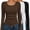 Black/White/Brown, variant on Ekouaer Long Sleeve Womens Shirts Ribbed Knit Scoop Neck Top Stretchy Fitted Tshirts Causal Womens Clothing 2025 Fall Winter