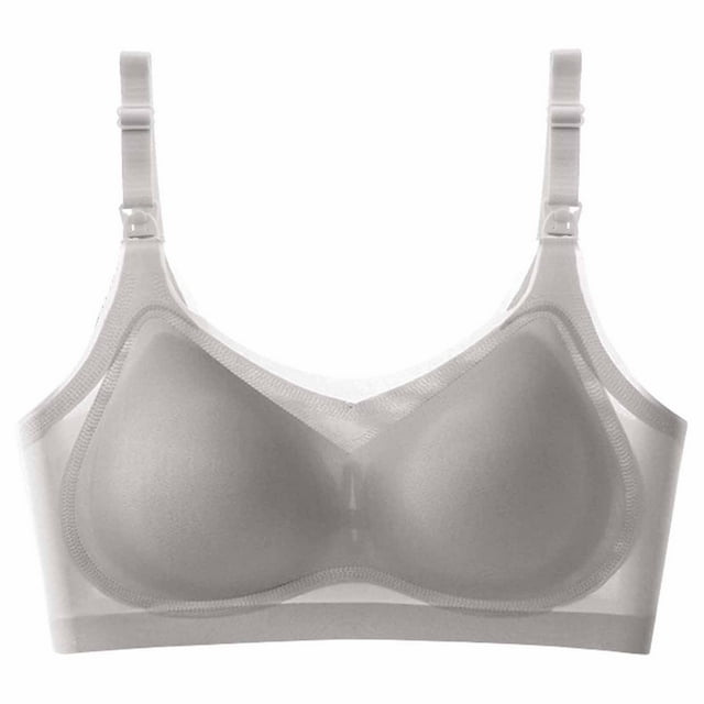 Penkiiy Womens Adhesive Bras Women's Silicone Invisible Bra Reusable Chest Sticker Lifting Chest Anti-Bulging Gray Bras