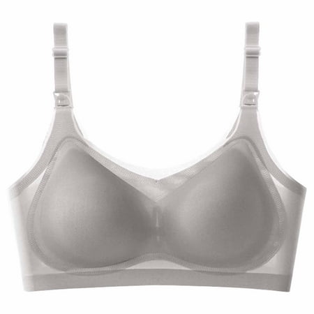 Mrat Clearance Strapless Bras for Women Reusable Supportive Bras Full Coverage Mesh Tshirt No Underwire Backless Bra Full Coverage Push up Bras for Women Gray XL