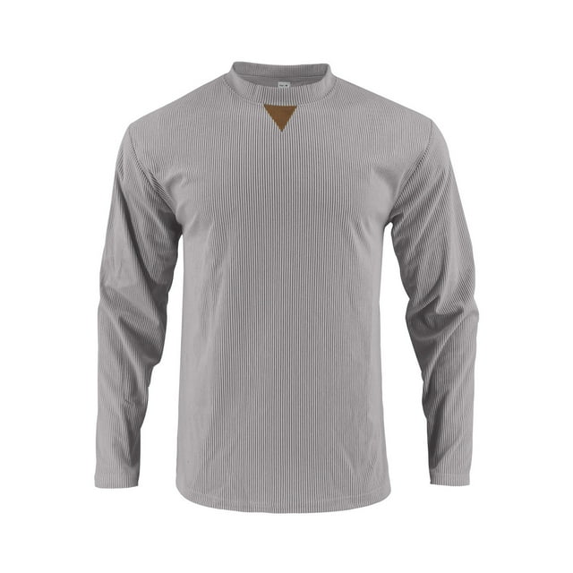 Qtocio Chandails pour Hommes Décontractés, Couleur Unie en Velours Côtelé, Col Rond, Manches Longues, Chandail Chaud