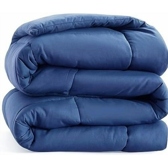 Bedding Comforters Queen Size - Super Soft Duvet Insert with 8 Tabs - Comfy & Cozy All Season Queen Size Quilted Comforter - Down Alternative Premium Bed Comforters - 88"x88", Dark Blue