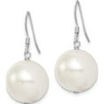 thumbnail image 2 of Sterling Silver Rhodium-Plated 14-15mm White Shell Pearl Dangle Earrings (28 X 15) Made In Canada qe12789, 2 of 5