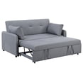 thumbnail image 2 of Gray Linen Sleeper Sofa with Tufted Design and 2 Pillows - Suitable for Small Homes, Add Elegance, 2 of 4