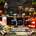 thumbnail image 3 of Halloween Witch Cauldron Candy Serving Bowl Hocus Pocus Decor  Set of 3 Black Plastic Cauldron Bowls with Iron Rack  Spooky Candy Bucket Punch Bowls for Table Home Indoor Party Decoration, 3 of 11