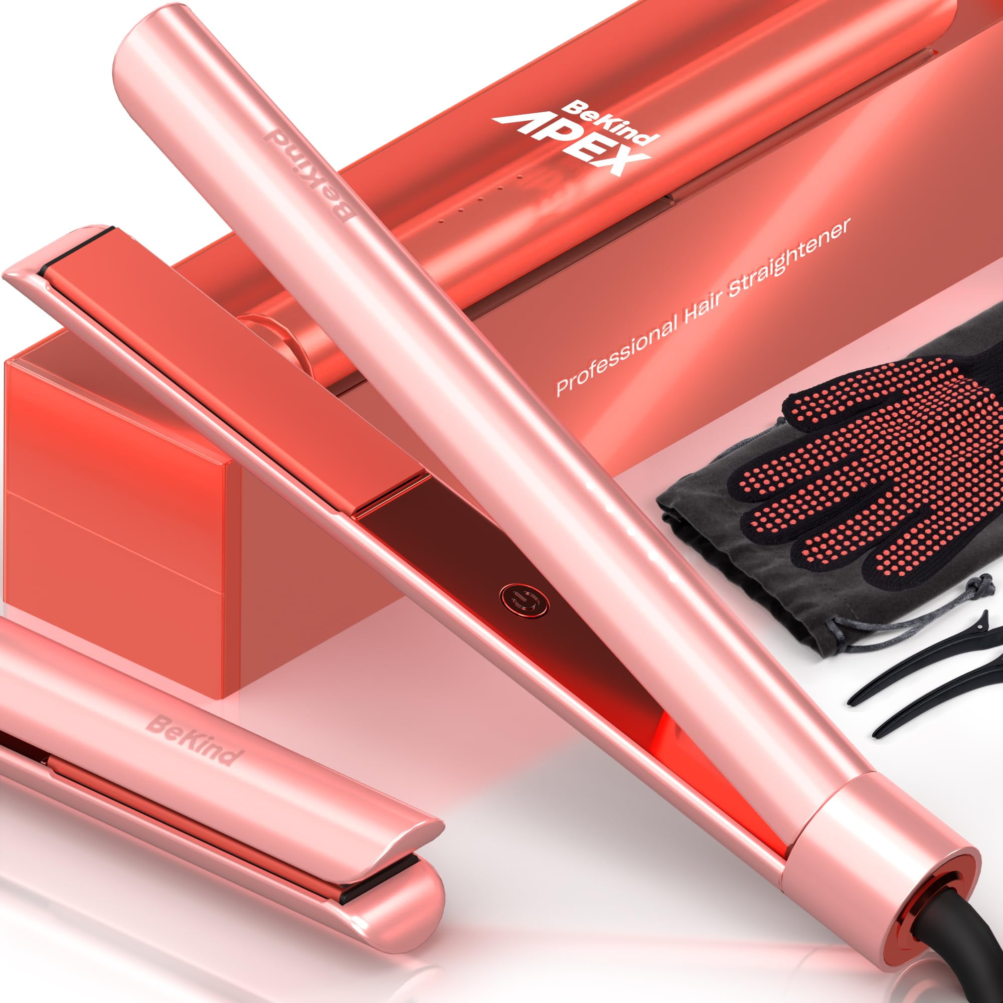 Bekind Apex 2-in-1 Hair Straightener Flat Iron | 1&acirc; 460&Acirc;&deg;F Straightener and Curler for All Hairstyles | UltraSmooth Tech | 15s Fast Heating