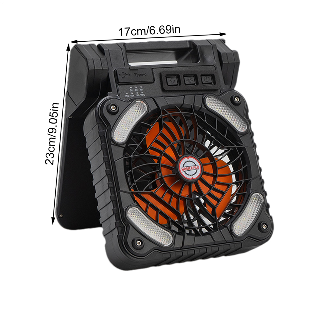 Ridecle Ventilador Solar Solar Camping Fan With LED Lantern Timer Rechargeable Portable Conditioner 4-Speed For Beach Picnic Gardening attractively