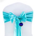 thumbnail image 2 of MDS Pack of 25 Satin Chair Sashes Bow Sash for Wedding and Events Decor- Teal, 2 of 8