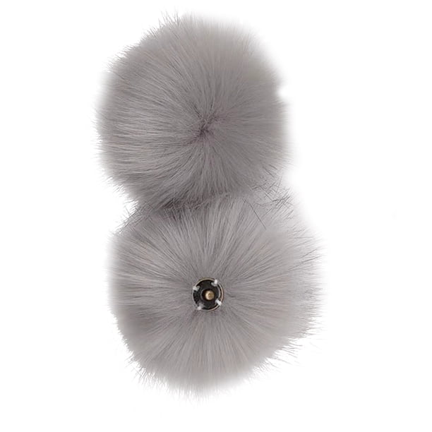 Yuarrent Bolas de piel de zorro pompones DIY sombreros de invierno bufanda Skullies de punto DIY manualidades hechas a mano fiesta Navidad ropa de felpa Artesanía gris Yuarrent HA059883-03