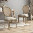 thumbnail image 4 of Noble House Theodore Indoor French Fabric Dining Chairs, Set of 2, Beige, 4 of 6