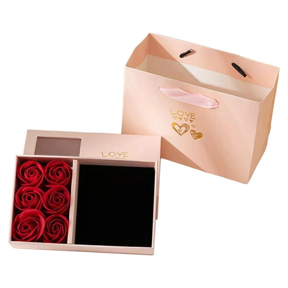 Sylvtty Eternal Roses Gift Box Preserved Flowers Jewelry Box for Women Wife Mom Birthday Mother's Day Valentine's Day Christmas Gift