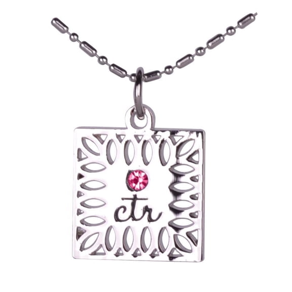 CTR - Necklace - Birthstone - October - Pink - Rose