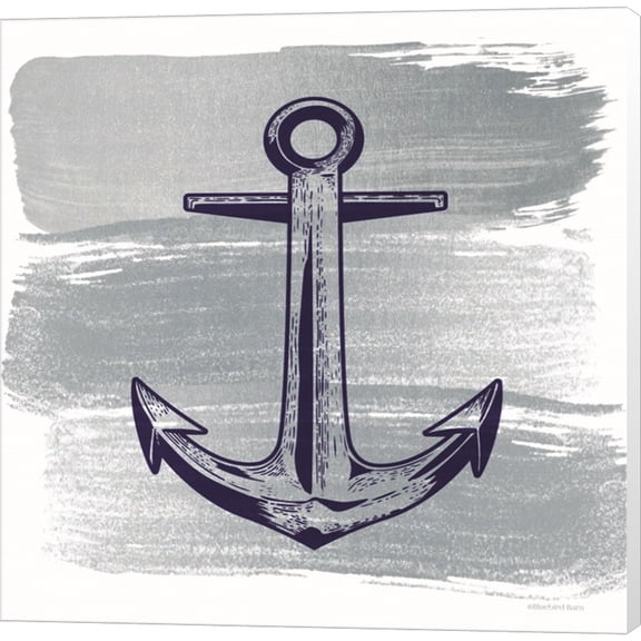 Great Art Now Brushed Midnight Blue Anchor by Bluebird Barn, Canvas Wall Art, 24W x 24H