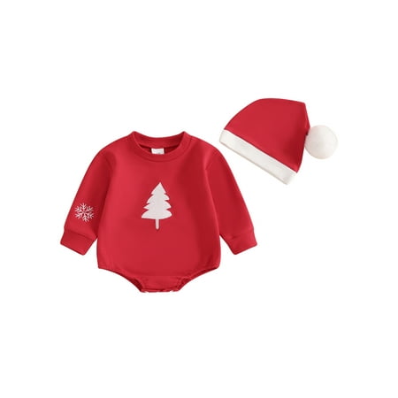 

Bmnmsl Baby Christmas Romper Christmas Tree Embroidery Long Sleeves Jumpsuit