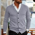 thumbnail image 2 of CharmCyan Men's Classic Knit Cardigan Long Sleeve Button Down V-Neck Lightweight Soft Sweater for Casual Business Wear Gray 3XL, 2 of 2