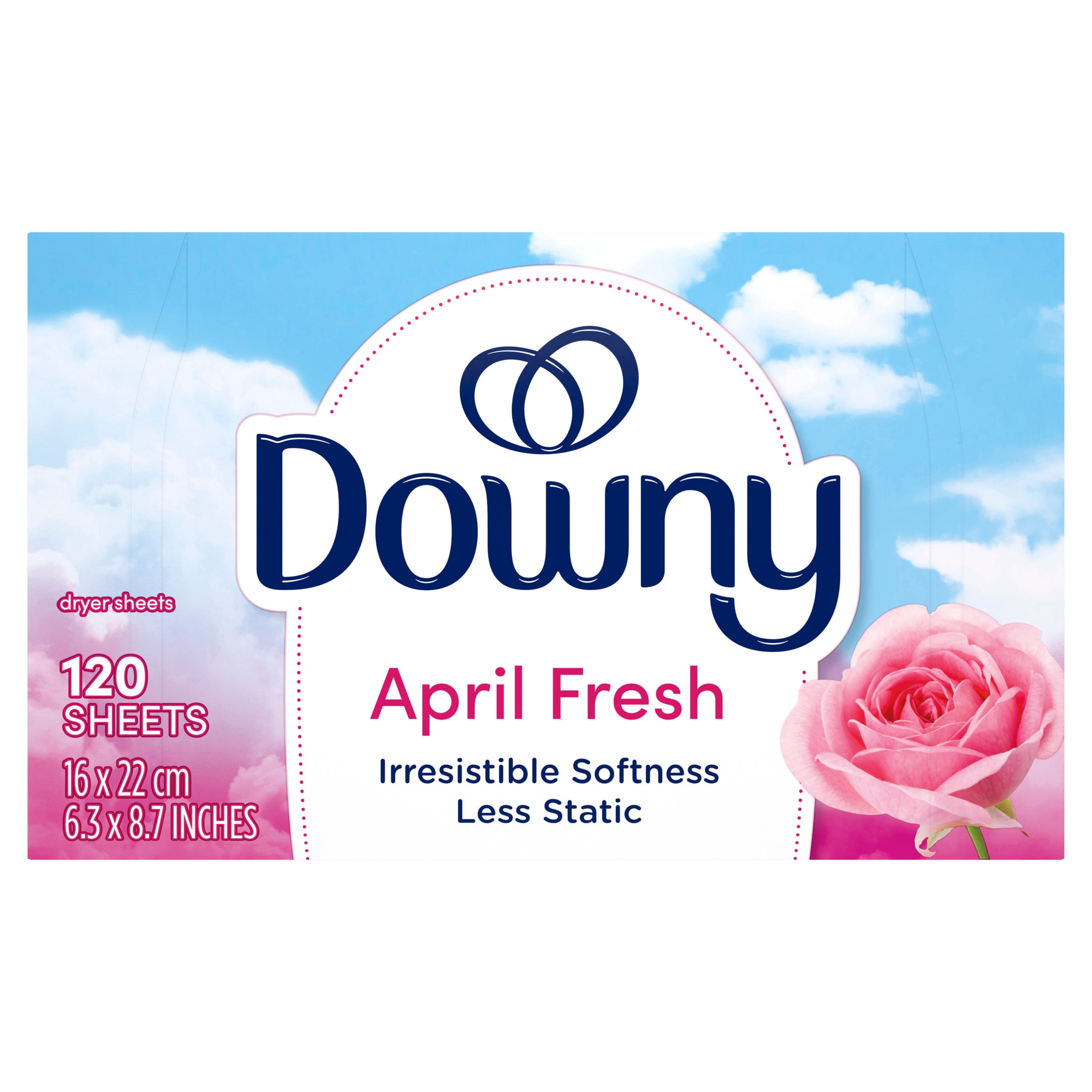 (4 pack) Downy Fabric Softener Dryer Sheets, April Fresh Scent, 120 Count