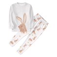 thumbnail image 5 of QTSHPN Family Matching Outfits Easter Holiday Cute Bunny Graphic Long Sleeve Top with Pajama Pants Two Piece Set Pajamas, 5 of 6