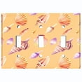thumbnail image 2 of Metal Light Switch Wall Plate Outlet Cover (Colorful Ocean Sea Shells Orange - Triple Toggle), 2 of 2