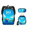 thumbnail image 4 of Mochila de dibujos animados de Disney Pixar Luca para niños, morral escolar de gran capacidad para estudiantes, bolso de hombro para lápices, regalo de Navidad, 3 piezas, 4 of 5