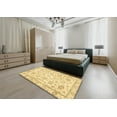 thumbnail image 4 of Ahgly Company Indoor Rectangle Abstract Yellow Oriental Area Rugs, 6' x 9', 4 of 6