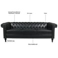thumbnail image 6 of CRO Decor 83.5'' Traditional Square Arm Removable Cushion 3 Seater Sofa (Black), 6 of 12