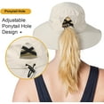 thumbnail image 3 of Waterproof Bucket Sun Hat for Women Wide Brim Breathable Mesh UPF50+ Safari Hat Criss Cross Ponytail Hole Outdoor Rain Hat, 3 of 6