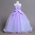 thumbnail image 7 of IBTOM CASTLE Flower Girl Princess Floral Boho Lace Embroidered Pageant Dresses for Kids Party Wedding Puffy Communion Maxi Gown 7-8 Years Purple, 7 of 7