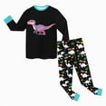 thumbnail image 5 of TOWED22 Pajamas For Kids Little Boys Pajamas Dinosaur Cotton 2 Piece Train Toddler Sleepwear Fall Winter Clothes Set 6-12 Months 12-24 Months 2t 3t 4t 5t 6t 7t 8t 9t Children,Black,7-8 Y, 5 of 5