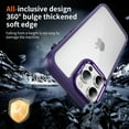 thumbnail image 4 of Compatible with iPhone 16 Pro Clear Phone Case,Drop Protection Anti-fall Rugged Heavy Duty Shockproof Military Protective Tough Durable Transparent Phone Case Cover,Purple, 4 of 7