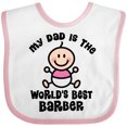 thumbnail image 3 of Inktastic My Daddy Worlds Best Barber Girls Baby Bib, 3 of 4