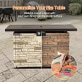 thumbnail image 4 of 43 in. Propane Fire Pit Table Outdoor Stone Firepit Table Rectangular 50000 BTU Propane Fire Tables for Patio, Buff, 4 of 10