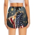 thumbnail image 4 of Uemuo North American Bald Eagle1 Pattern Women's Athletic Shorts High Waisted Running Shorts with Liner Pockets Gym Elastic Workout Shorts-, 4 of 9