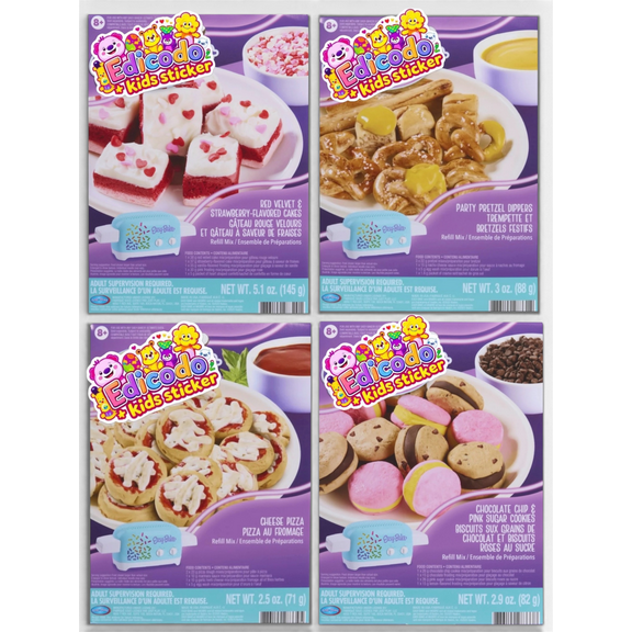 Easy Bake Bake Mix Set, Red Velvet & Strawberry Cake,Pretzel Dippers, Pizza  dough, Chocolate Chip & Sugar Cookie, 4-Pack Bundle